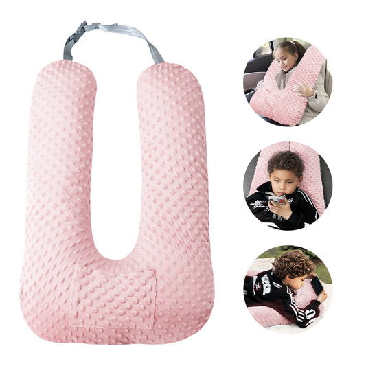 Car Seat Pillow and Travel Body Pillow,Neck Pillow for Kids and Adults,Removable and Washable Car Headrest Pillow,Road Trip Essentials