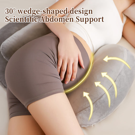 Portable Pregnancy Pillow for Sleeping Soft Maternity Pillow for Pregnant Women,Pregnancy Wedge Support for Back, Belly, Adjustable Body Pillow for Side Sleeper