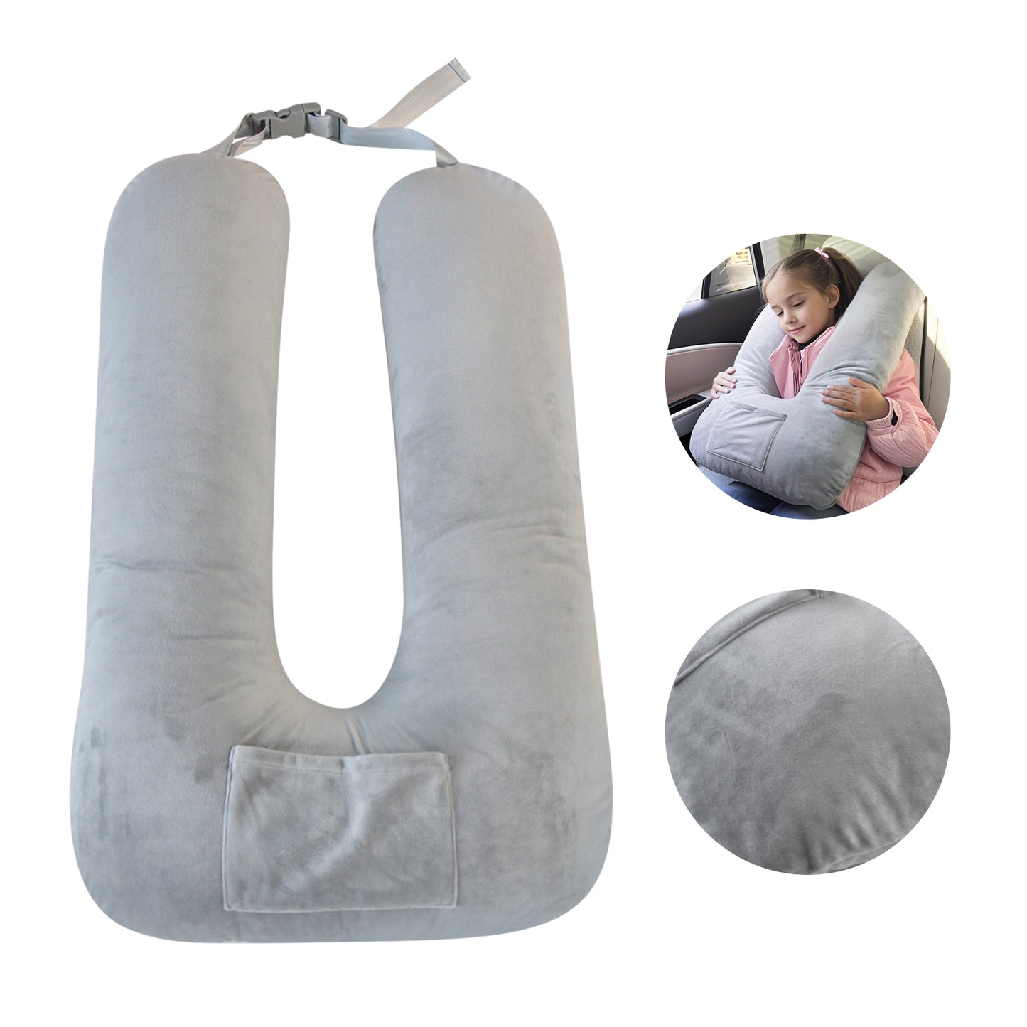 Travel Pillow Car Neck Pillow for Kids for Kids and Adults,Removable and Washable Car Headrest Pillow,Road Trip Essentials