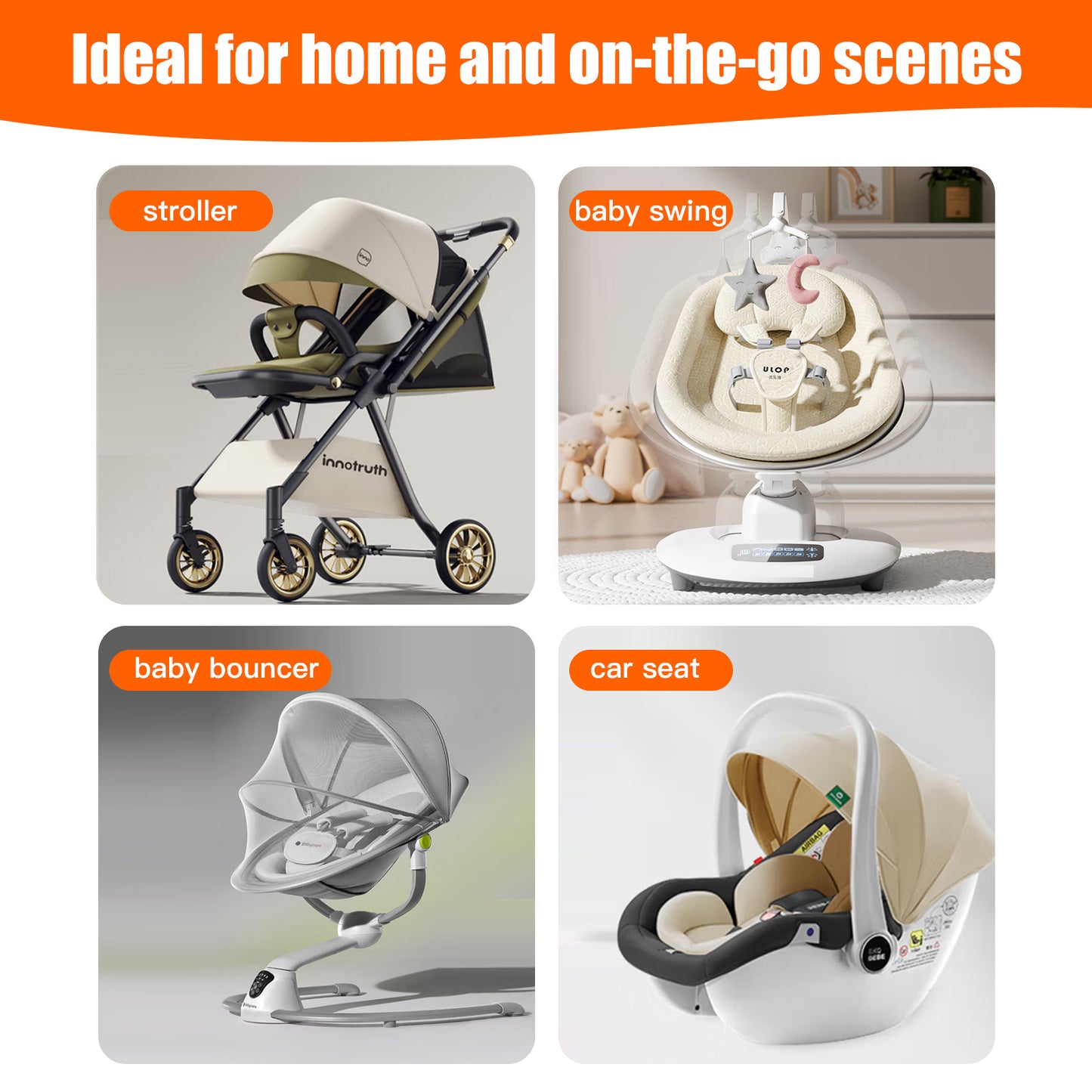 Portable Baby Travel Pillow,Adjustable Neck Infant Head Pillow,Support for Carseat,Soft and Breathable Ergonomic Design,White