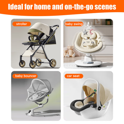 Portable Baby Travel Pillow,Adjustable Neck Infant Head Pillow,Support for Carseat,Soft and Breathable Ergonomic Design,White