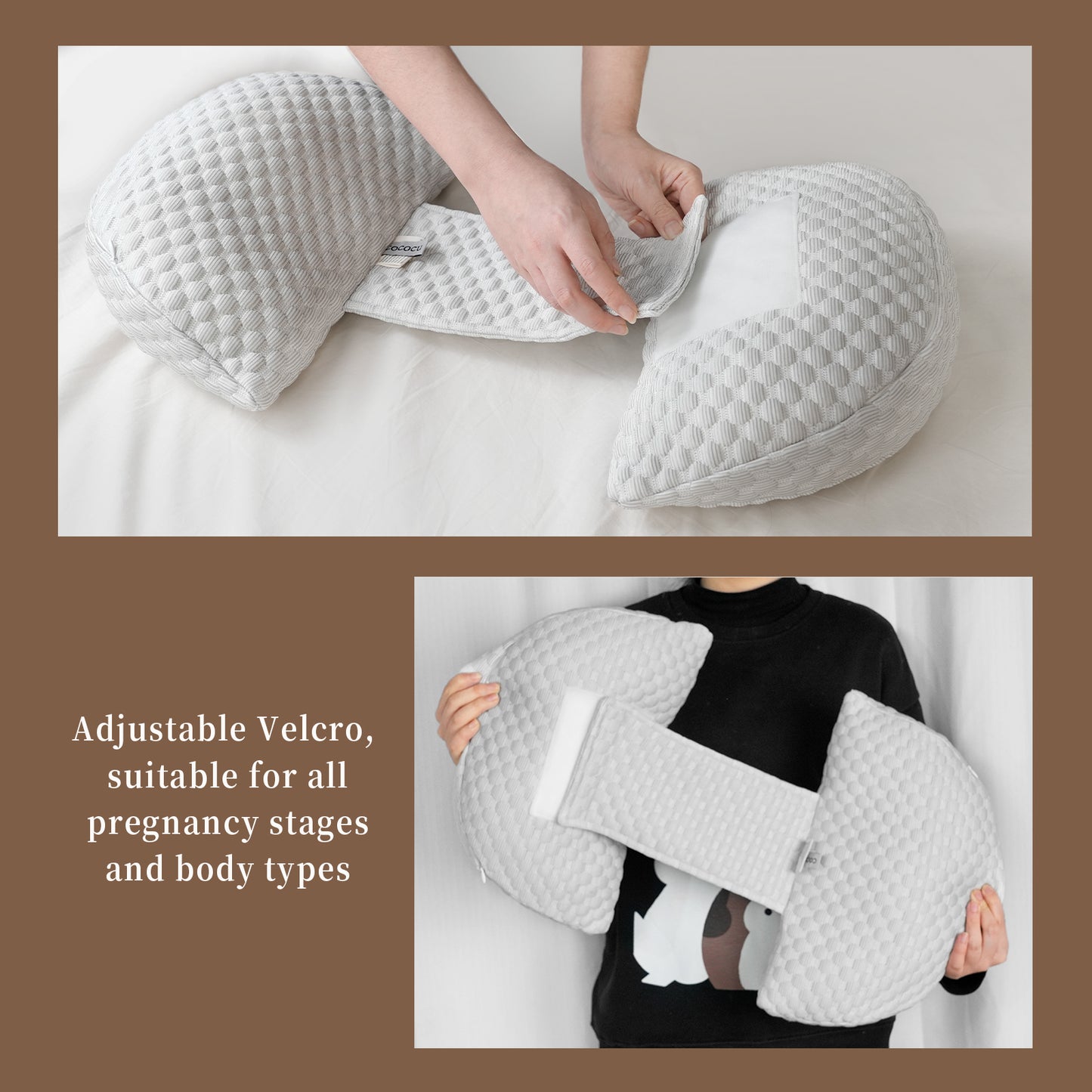 Cooling Pregnancy Pillow for Sleeping, Soft Maternity Pillow for Pregnant Women, Pregnancy Wedge Support for Back, Belly, Portable and Adjustable Body Pillow for Side Sleeper