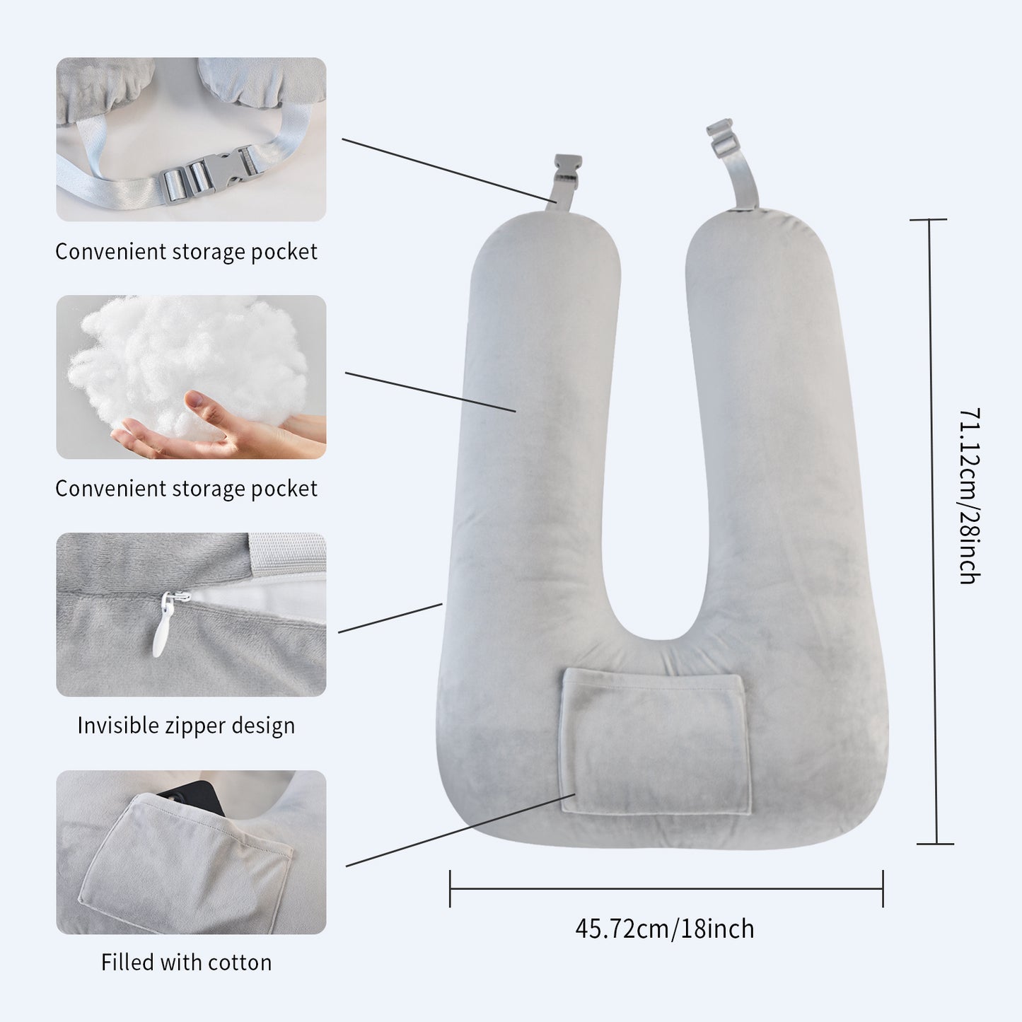 Travel Pillow Car Neck Pillow for Kids for Kids and Adults,Removable and Washable Car Headrest Pillow,Road Trip Essentials