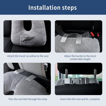 Travel Pillow Car Neck Pillow for Kids for Kids and Adults,Removable and Washable Car Headrest Pillow,Road Trip Essentials