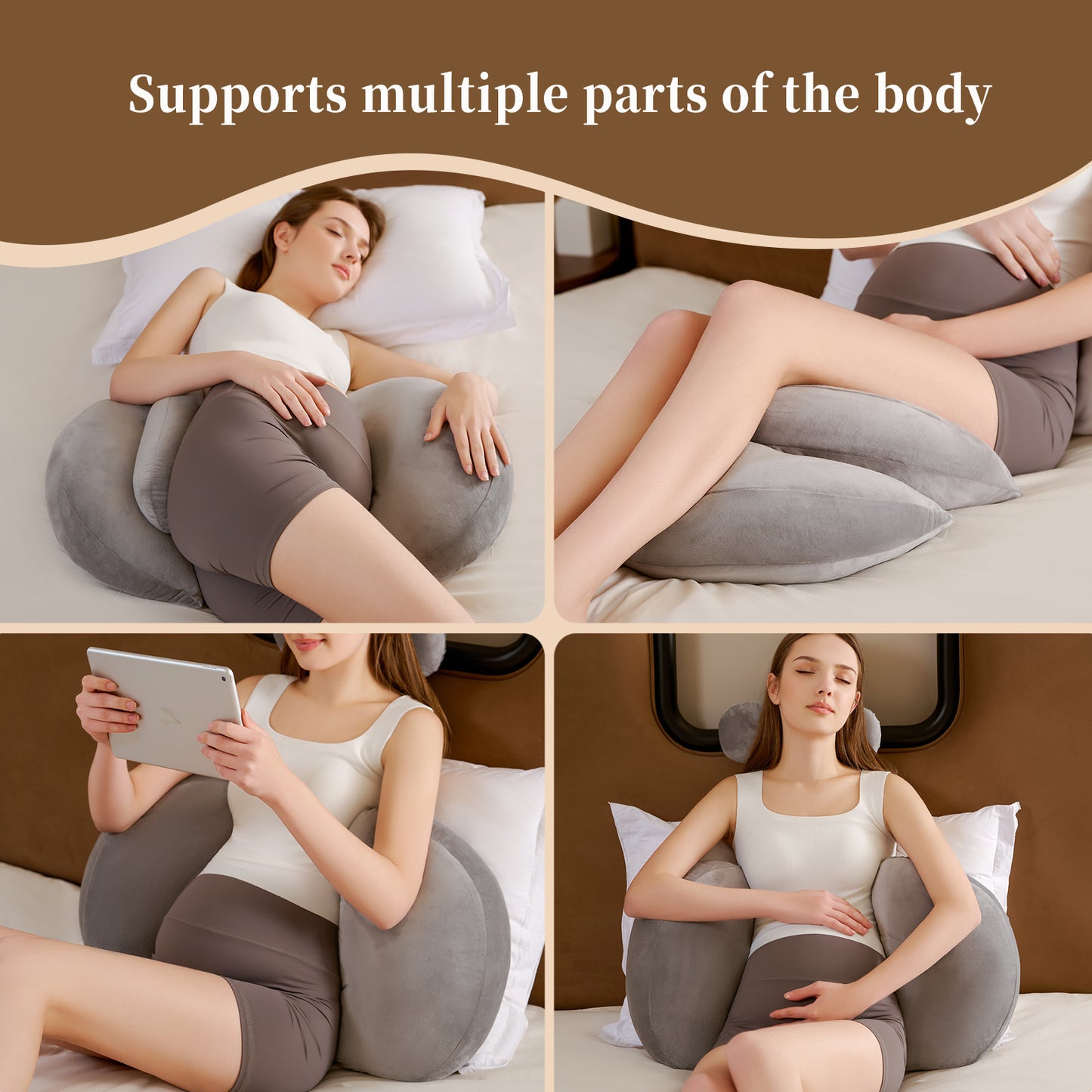 Portable Pregnancy Pillow for Sleeping Soft Maternity Pillow for Pregnant Women,Pregnancy Wedge Support for Back, Belly, Adjustable Body Pillow for Side Sleeper