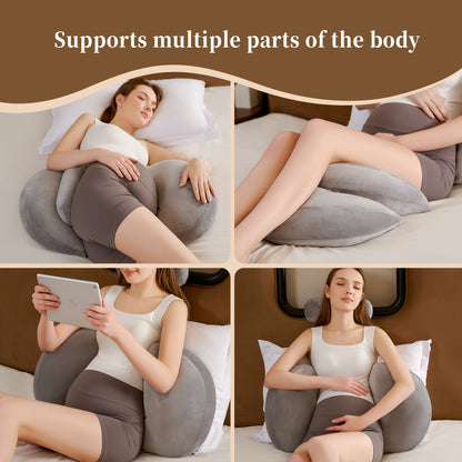 Portable Pregnancy Pillow for Sleeping Soft Maternity Pillow for Pregnant Women,Pregnancy Wedge Support for Back, Belly, Adjustable Body Pillow for Side Sleeper