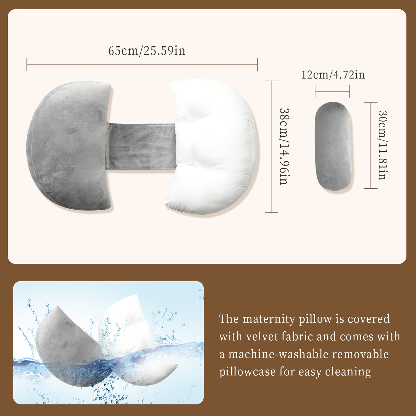 Portable Pregnancy Pillow for Sleeping Soft Maternity Pillow for Pregnant Women,Pregnancy Wedge Support for Back, Belly, Adjustable Body Pillow for Side Sleeper