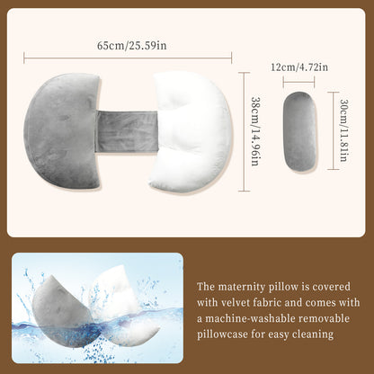 Portable Pregnancy Pillow for Sleeping Soft Maternity Pillow for Pregnant Women,Pregnancy Wedge Support for Back, Belly, Adjustable Body Pillow for Side Sleeper