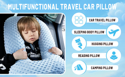 Travel Pillow Car Neck Pillow for Kids for Kids and Adults,Removable and Washable Car Headrest Pillow,Road Trip Essentials