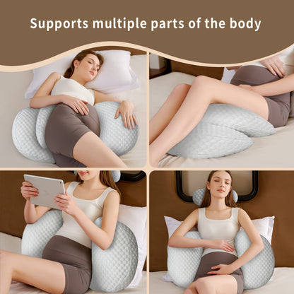 Regnancy Pillow – W Shaped Maternity Support for Side Sleepers, Adjustable Travel Wedge Pillow for Back, Belly, and Hip Relief, Ideal for Pregnant Women