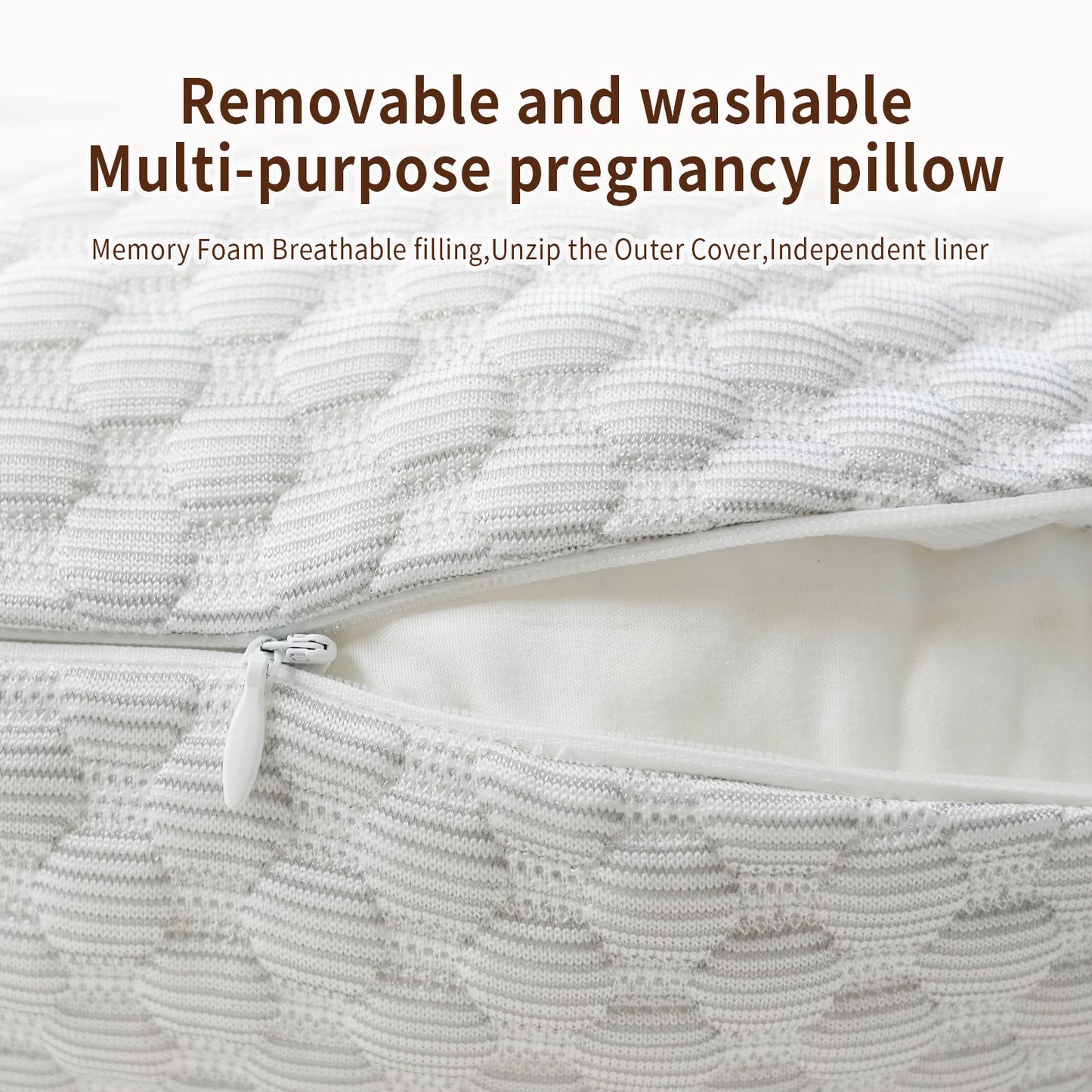 Regnancy Pillow – W Shaped Maternity Support for Side Sleepers, Adjustable Travel Wedge Pillow for Back, Belly, and Hip Relief, Ideal for Pregnant Women