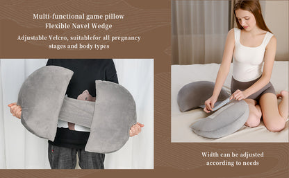 Portable Pregnancy Pillow for Sleeping Soft Maternity Pillow for Pregnant Women,Pregnancy Wedge Support for Back, Belly, Adjustable Body Pillow for Side Sleeper