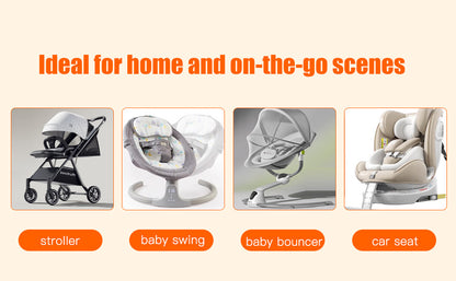 Portable Baby Travel Pillow,Adjustable Neck Infant Head Pillow,Support for Carseat,Soft and Breathable Ergonomic Design,White