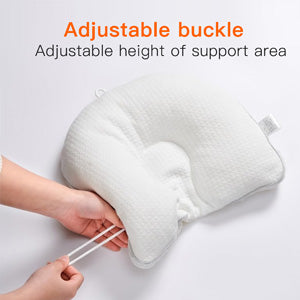 Portable Baby Travel Pillow,Adjustable Neck Infant Head Pillow,Support for Carseat,Soft and Breathable Ergonomic Design,White