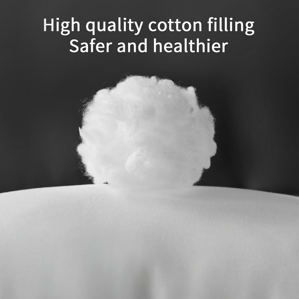 Toddler Pillow Flame Retardant Fabric 13x18 Sleeping Soft Pillows Children's Pillow Machine Washable, Great for Beds, Toddler Beds and Travel, White